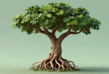 Uma representação simbólica de uma mente forte e resiliente, como uma árvore robusta resistindo a uma tempestade, com raízes profundas e galhos flexíveis.